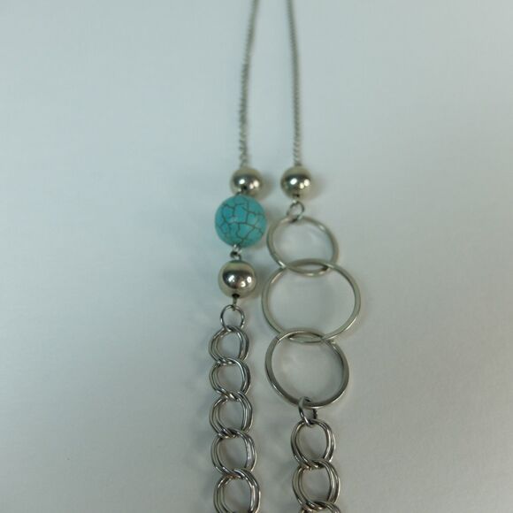 Long Necklace Western Style Turquoise Color Beads - Picture 6 of 8